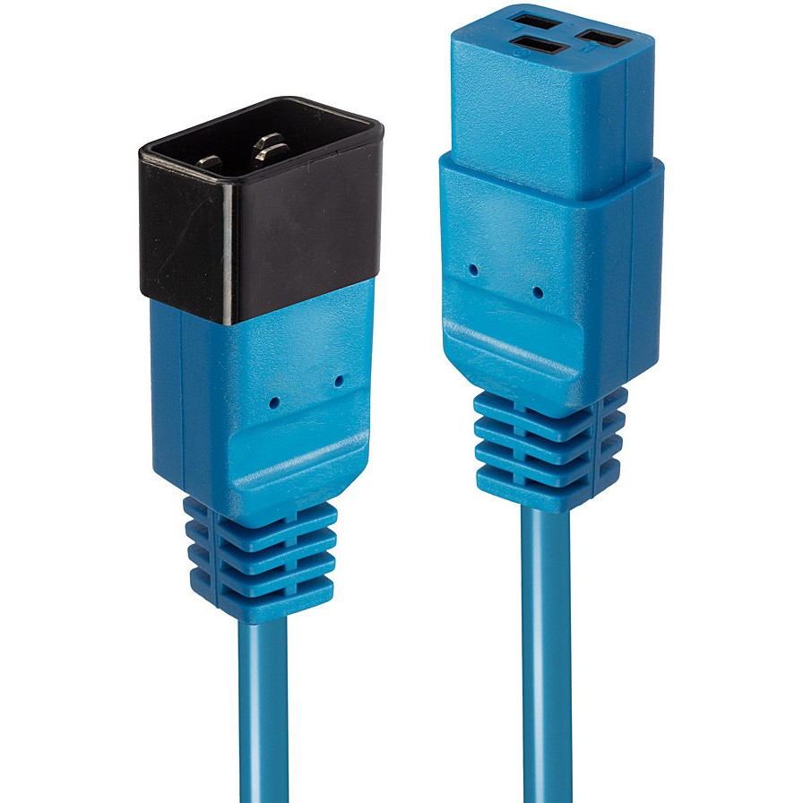 LINDY IEC-Netzverlängerung C19 auf C20 blau 2m extern bulk