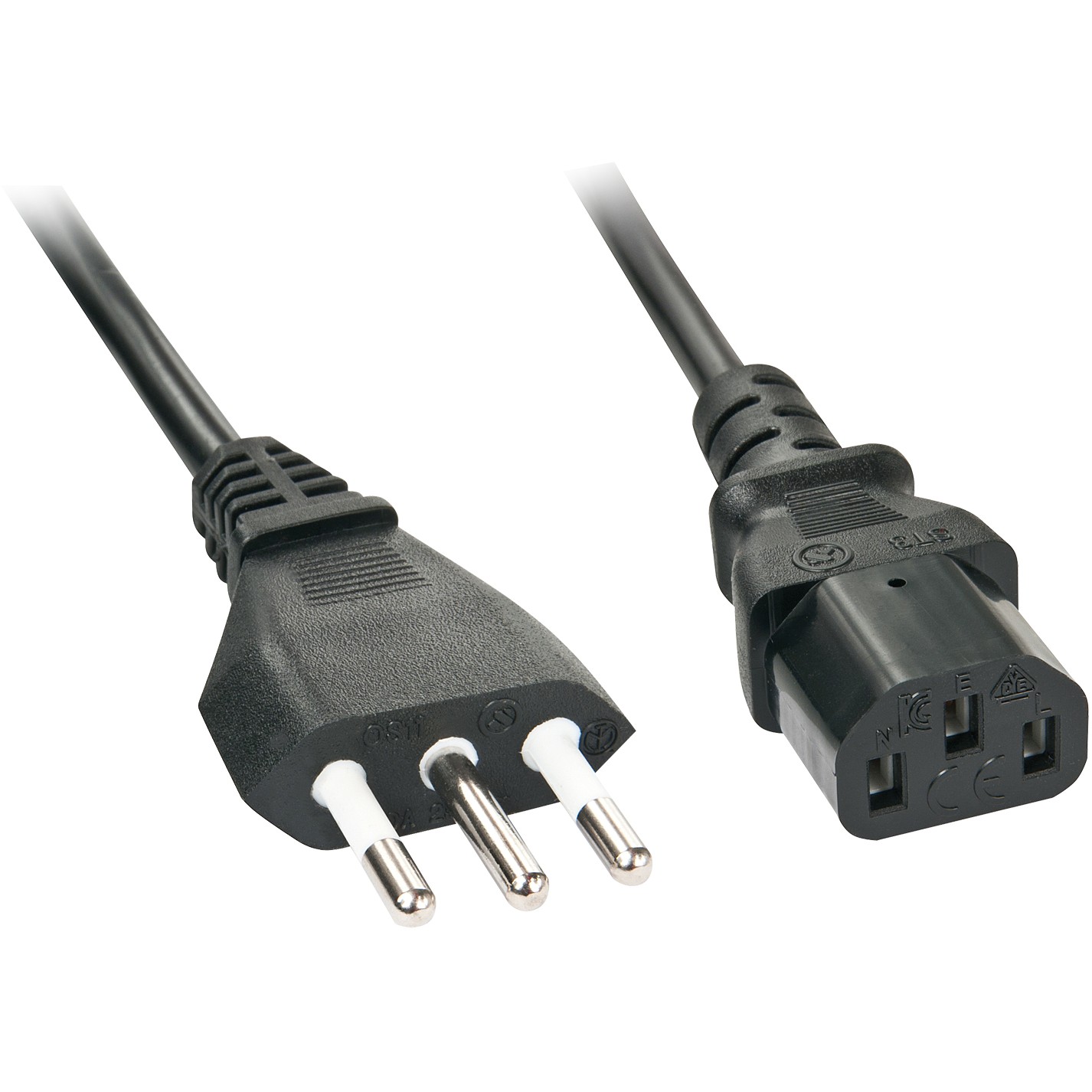 LINDY IEC-Netzkabel Italien IEC320 C1 2m