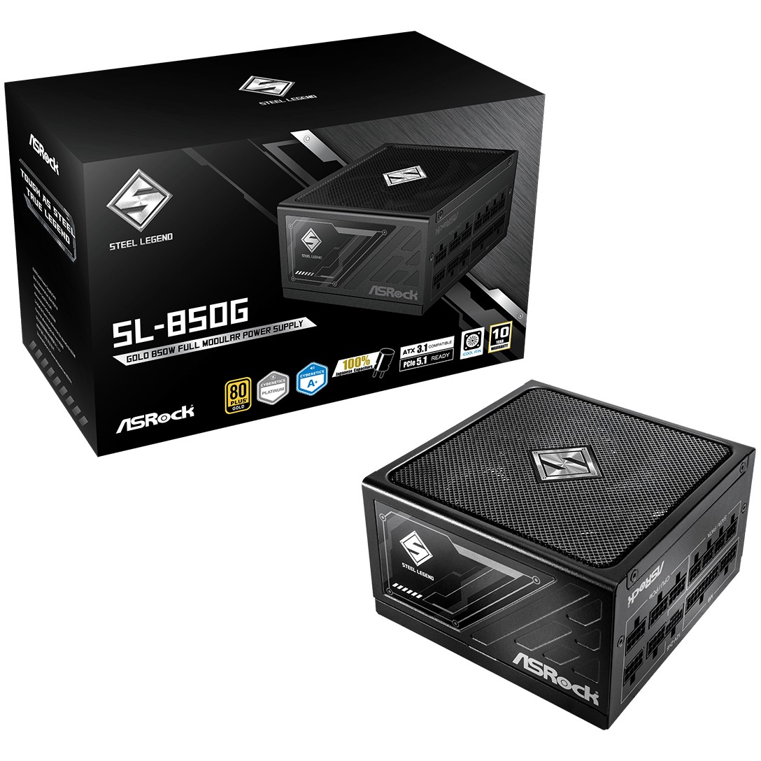 850W ASRock Steel Legend SL-850G 850W ATX 80+ Gold black retail