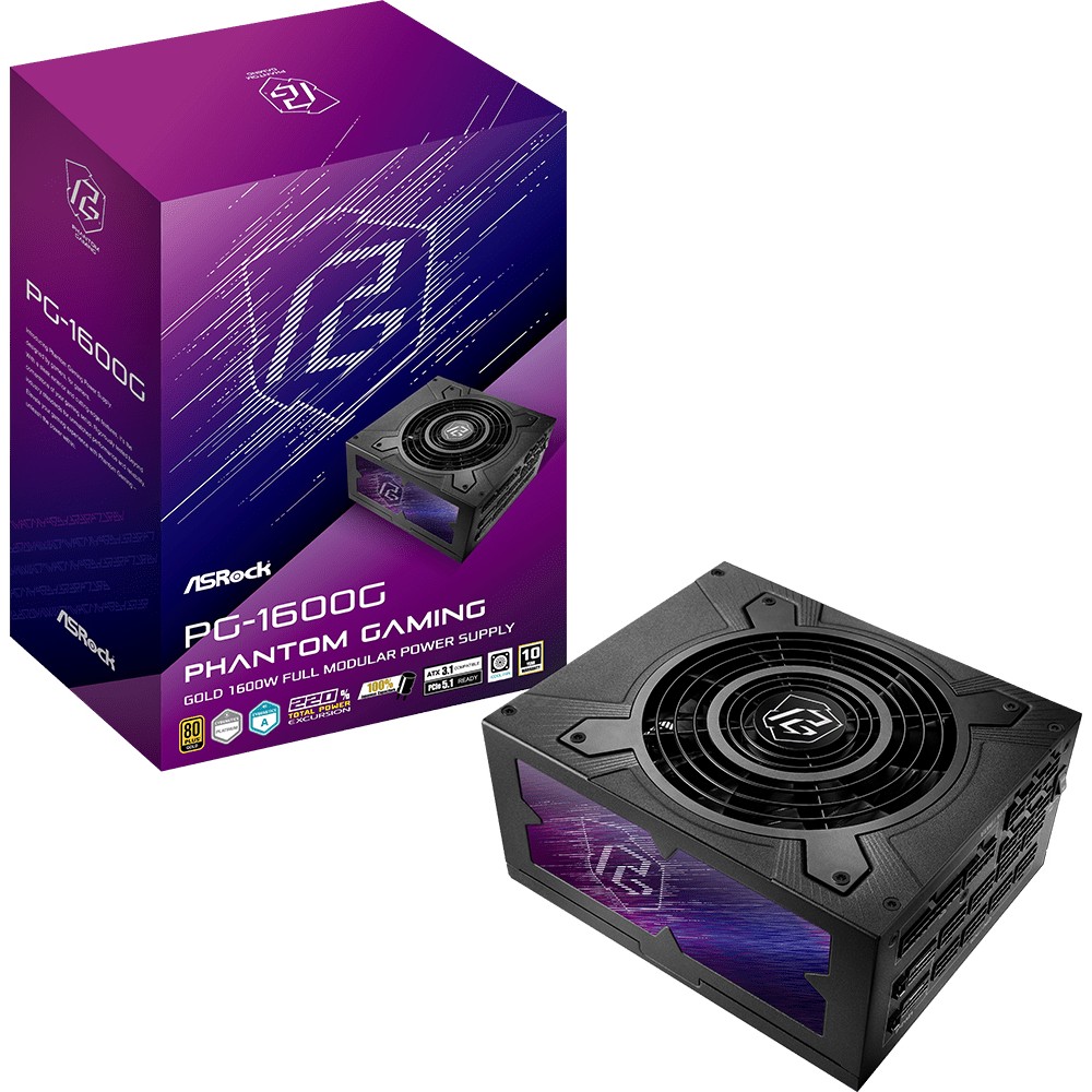 1600W ASRock Phantom Gaming PG-1600G 1600W ATX 80+ Gold black retail