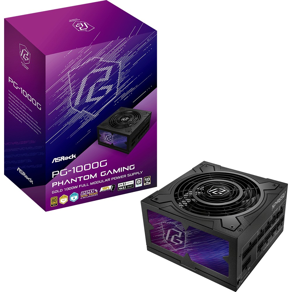 1000W ASRock Phantom Gaming PG-1000G 1000W ATX 80+ Gold black retail