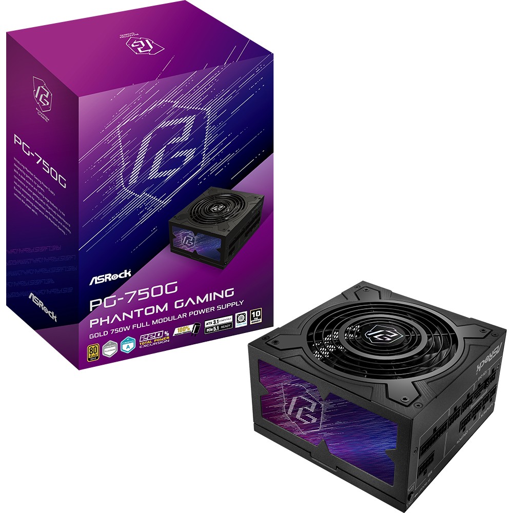 750W ASRock Phantom Gaming PG-750G 750W ATX 80+ Gold black retail