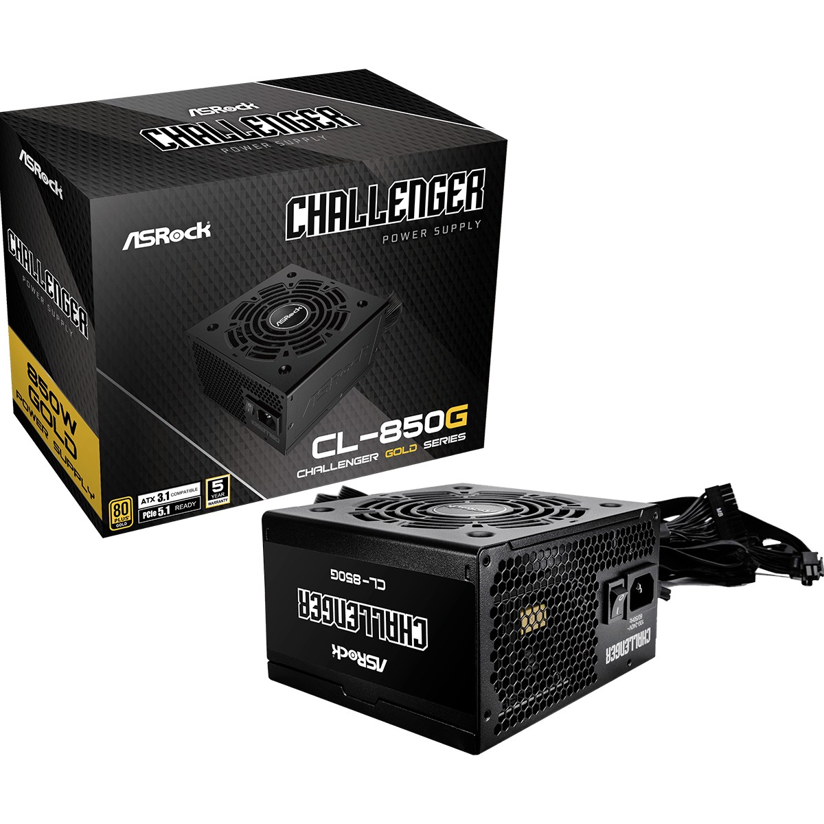850W ASRock Challenger Series CL-850G 850W ATX 80+ Gold black retail