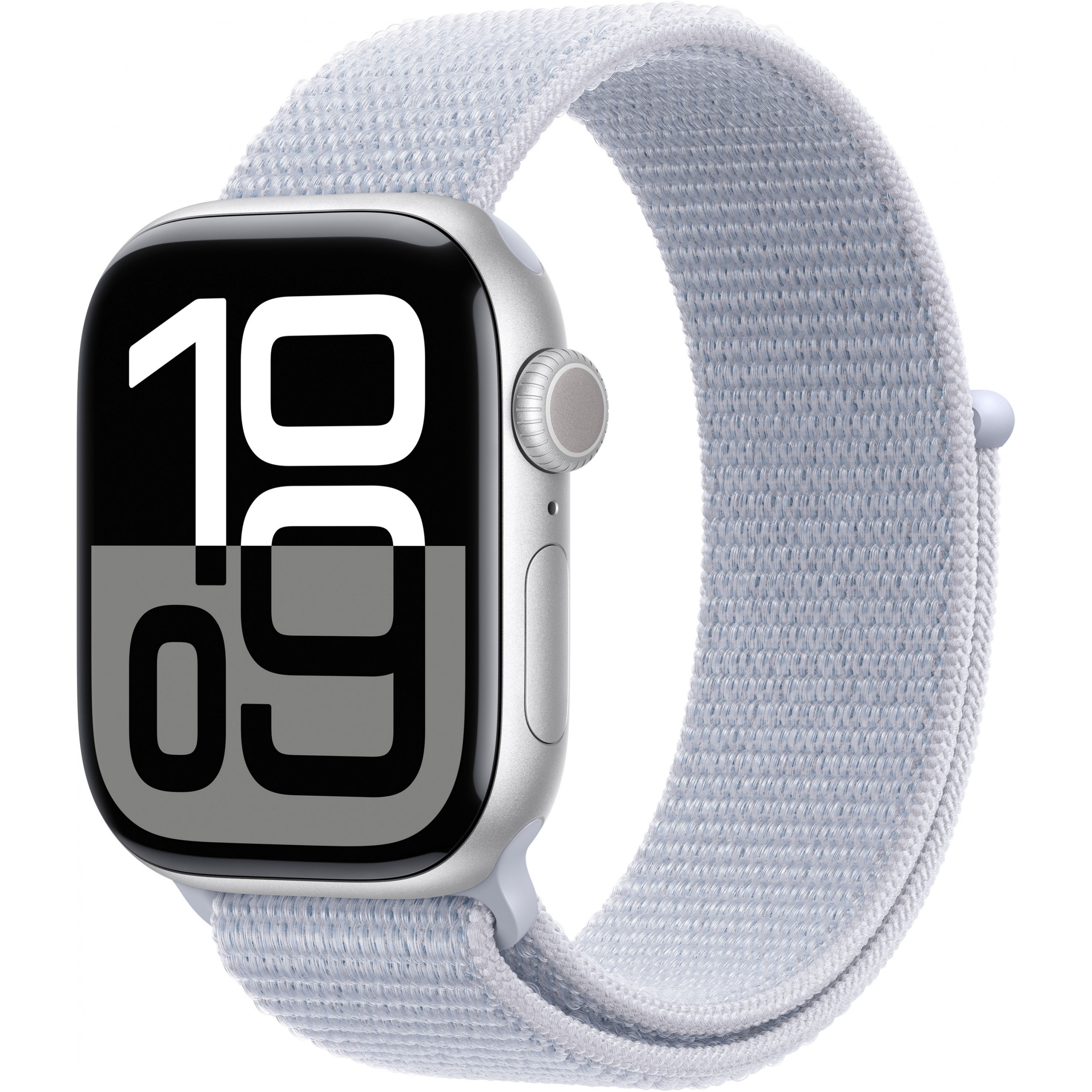 Apple Watch Series 10 GPS 42mm Silver Aluminium Case with Sport Loop - Blue Cloud