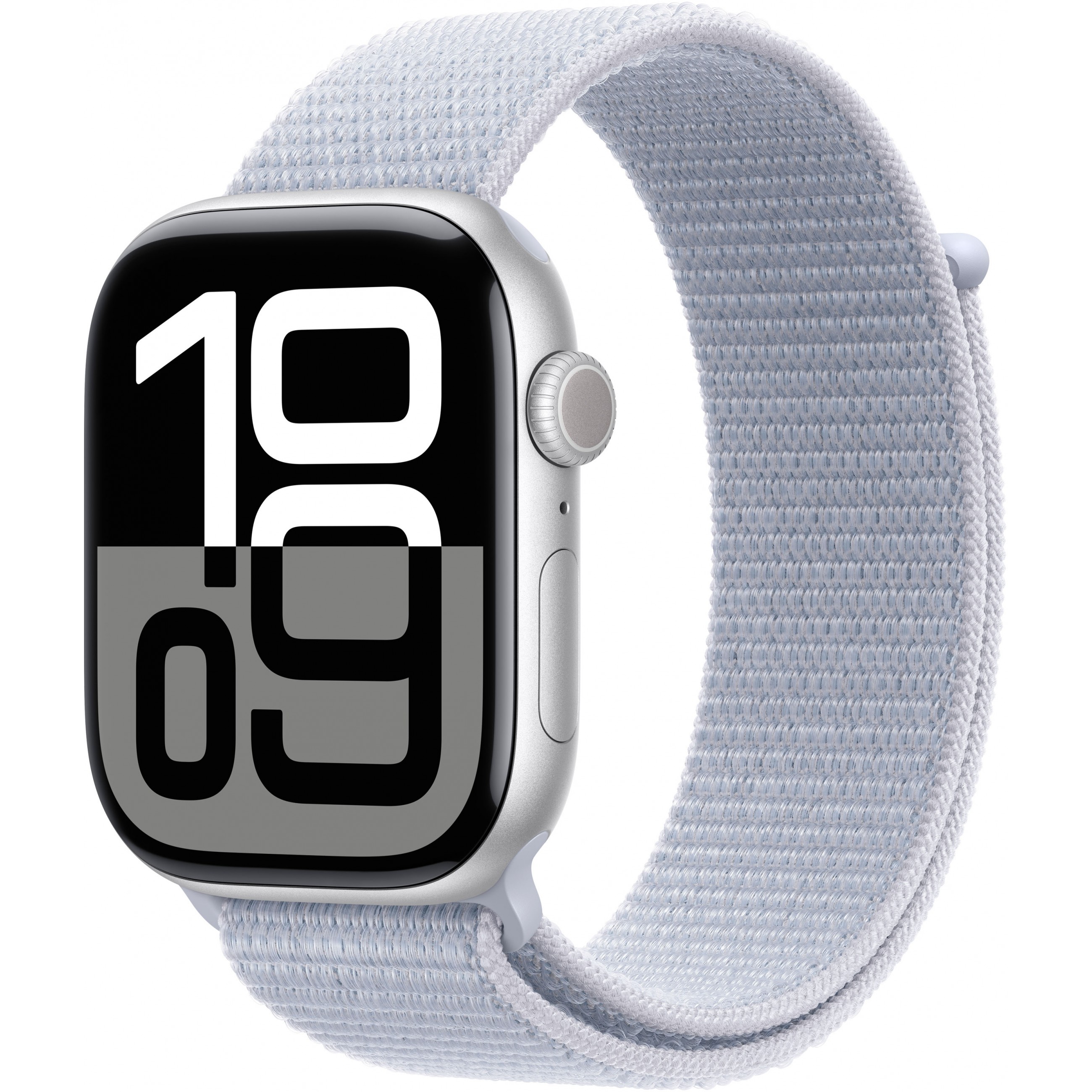 Apple Watch Series 10 GPS 46mm Silver Aluminium Case with Sport Loop - Blue Cloud