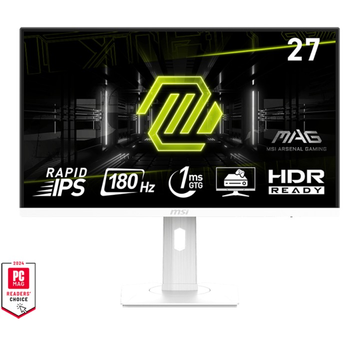 MSI MAG 274PFWDE (69 cm (27 Zoll), wei, FullHD, Rapid-IPS, HDR, Adaptive-Sync, 180Hz Panel)