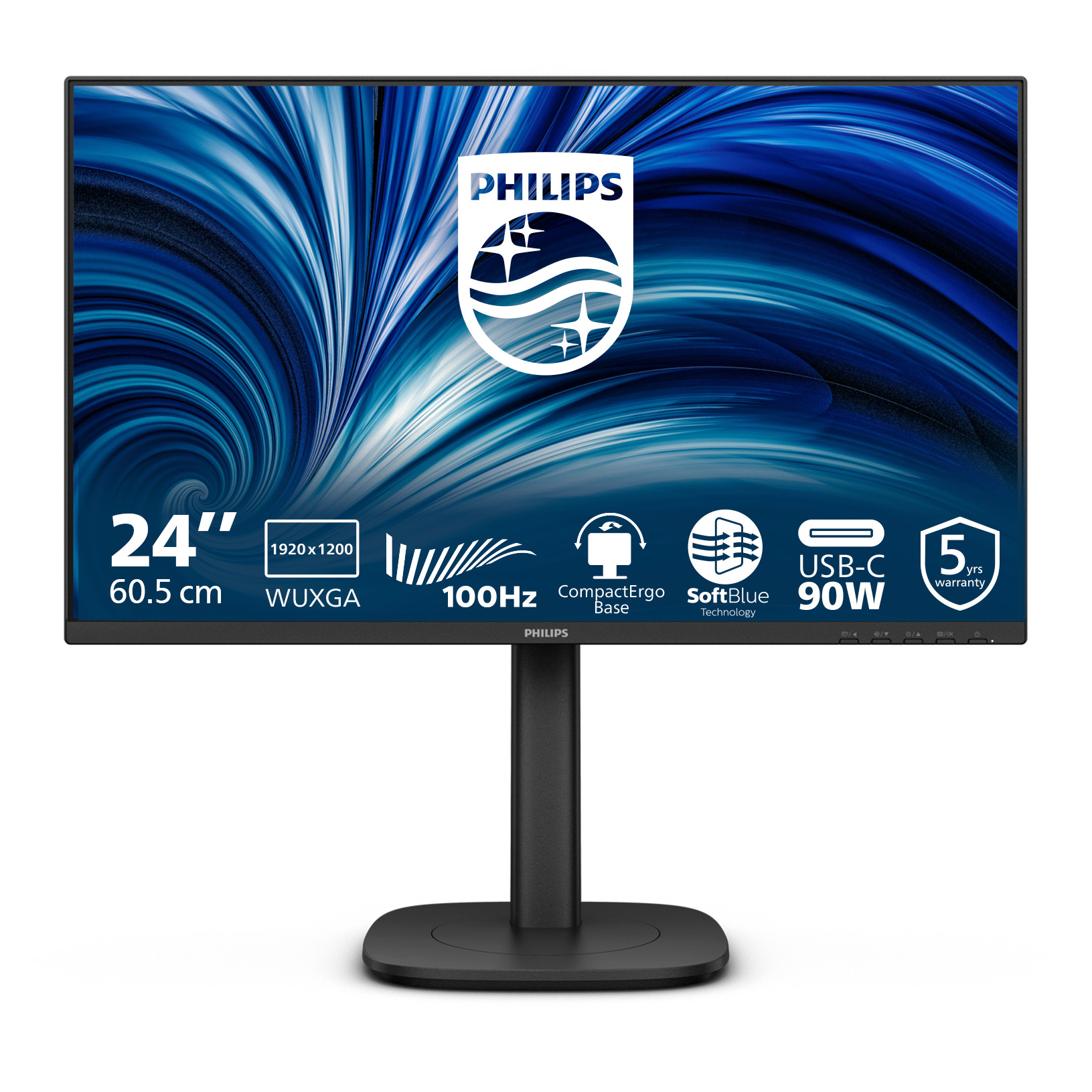 Philips 24B2U3301D - 24 Zoll Full HD, (1920x1080, 120 Hz, 1x HDMI 1.4, 1. DP 1.4, 1x DP schwarz