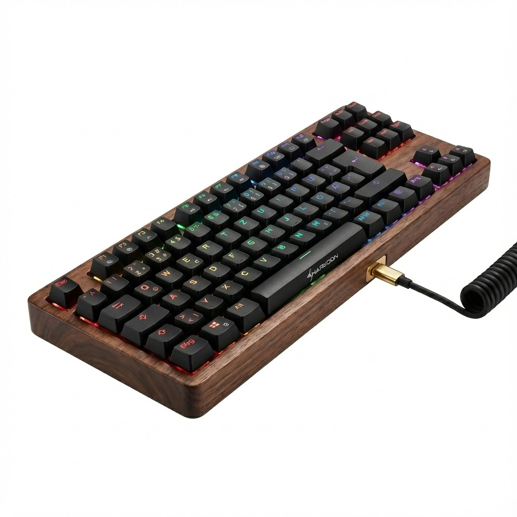SKILLER SGK50 S4 Gen2 Wood PBT(holz/schwarz, ES-Layout, Gateron G Pro 3.0 Yellow)