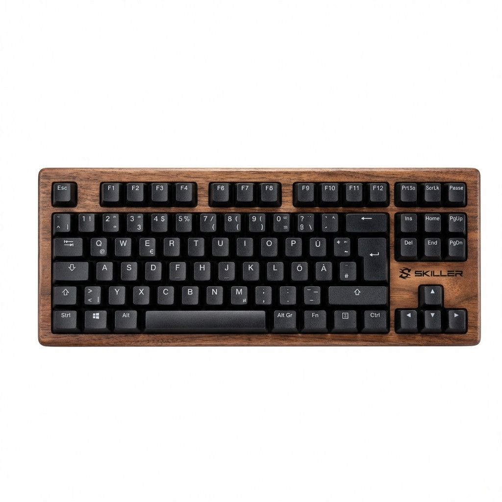 SKILLER SGK50 S4 Gen2 Wood PBT(holz/schwarz, IT-Layout, Gateron G Pro 3.0 Yellow)