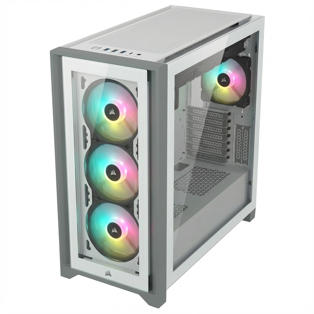 Corsair iCue 7000X RGB White Full Tower Gaming Gehäuse mit Glas Seitenfenster