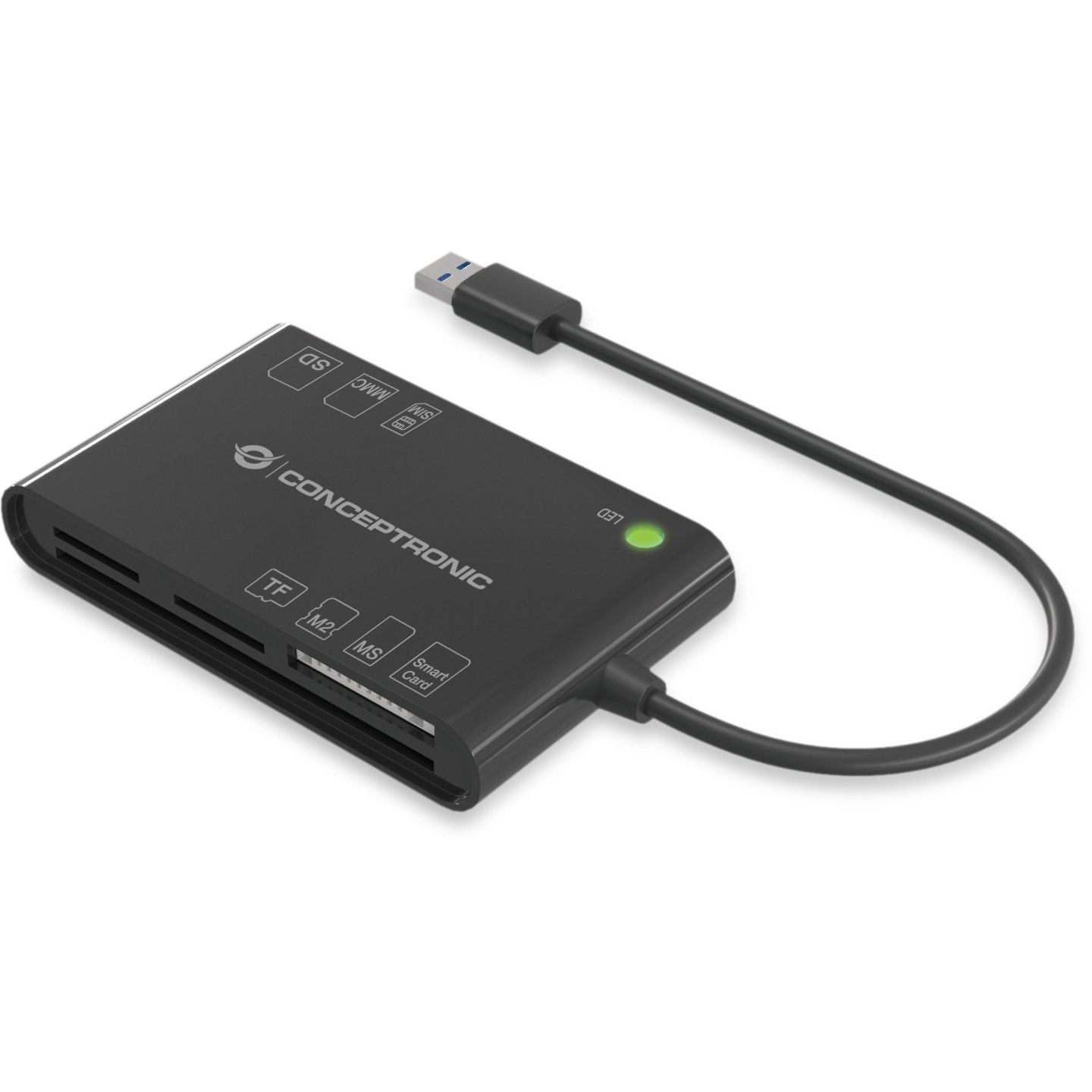 CONCEPTRONIC Kartenleser USB-A2.0->7-in-1 schwarz