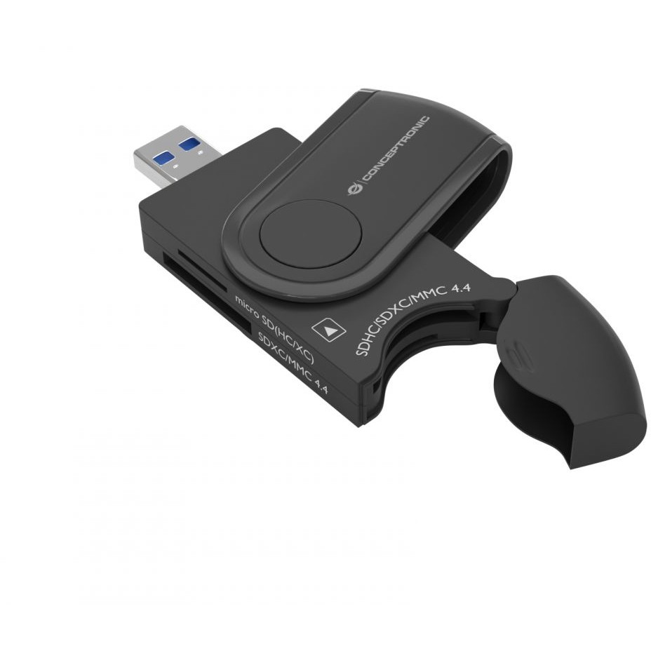 CONCEPTRONIC Kartenleser USB-A3.0->4-in-1 schwarz