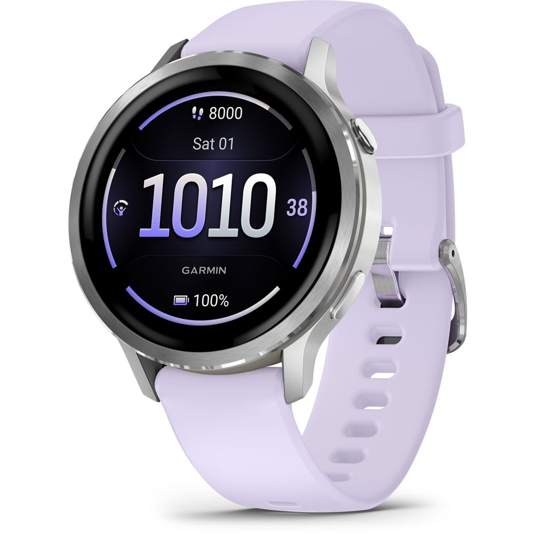 Garmin Venu 4 41mm Silikon-Armb. grau/silber/lavend