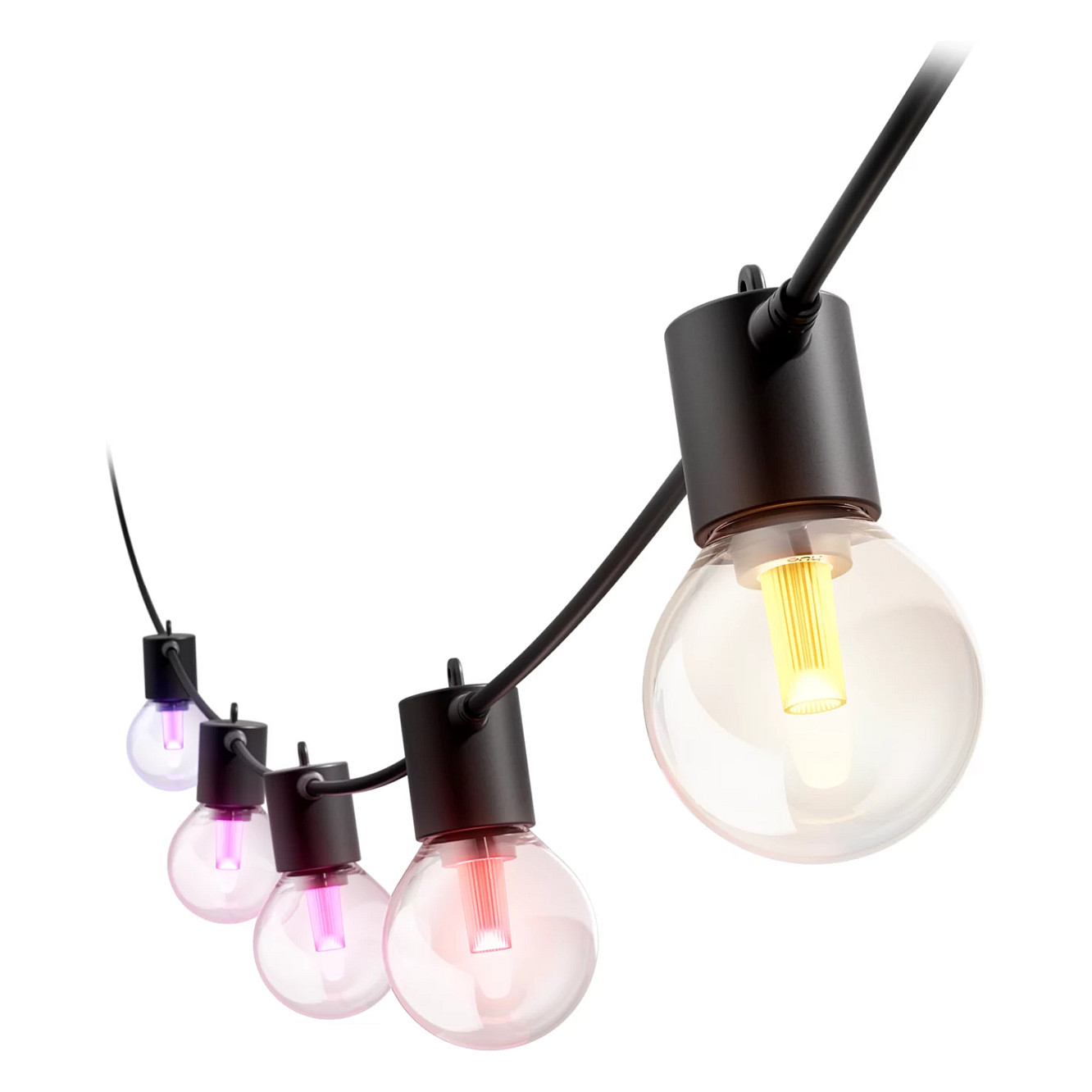 Philips Hue Festavia Globe Außenlichterkette, White and Color Ambiance, 7 m Länge, 10 Lampenkugeln, dimmbar, Steuerung per Hue App