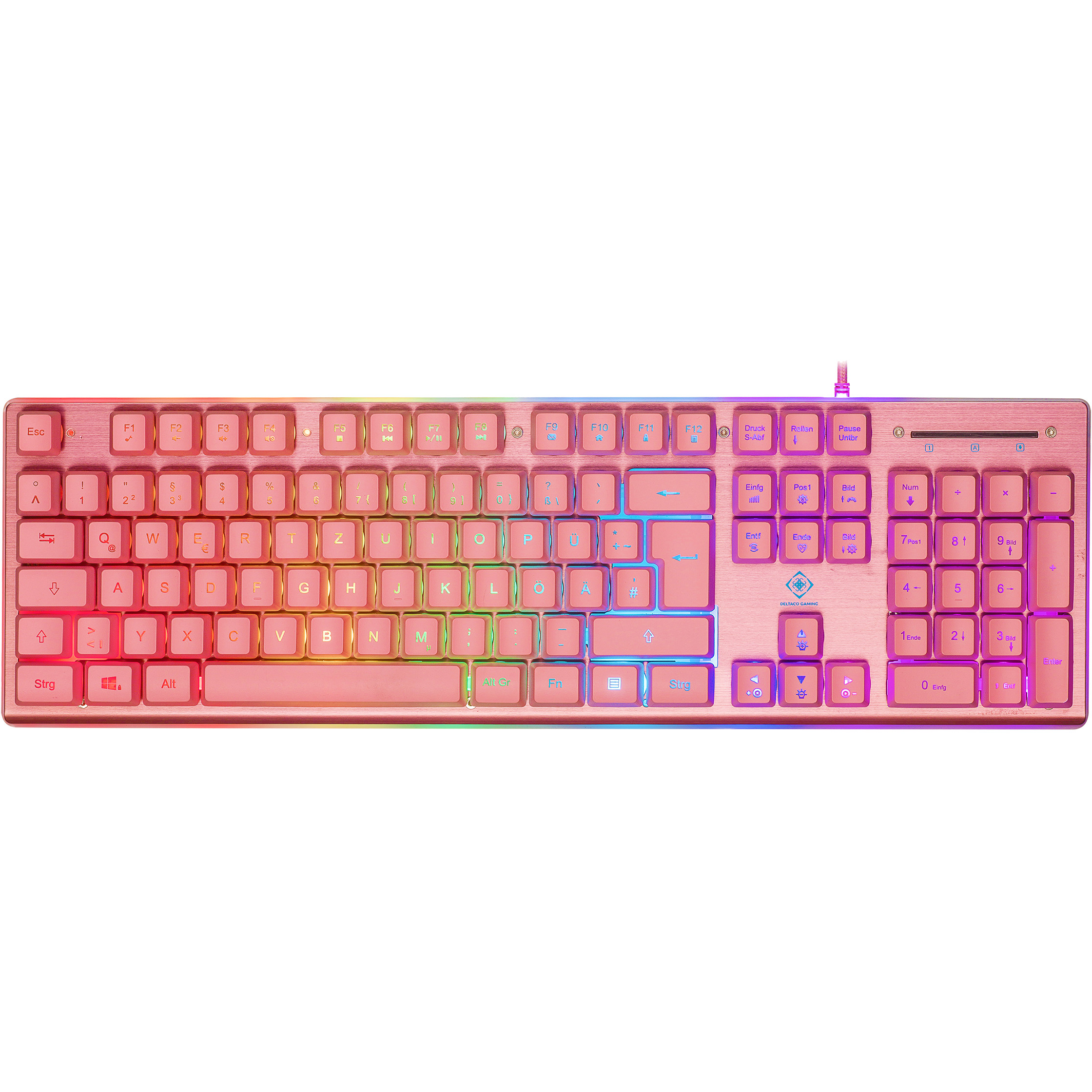 Deltaco Gaming Tastatur USB, RGB pink