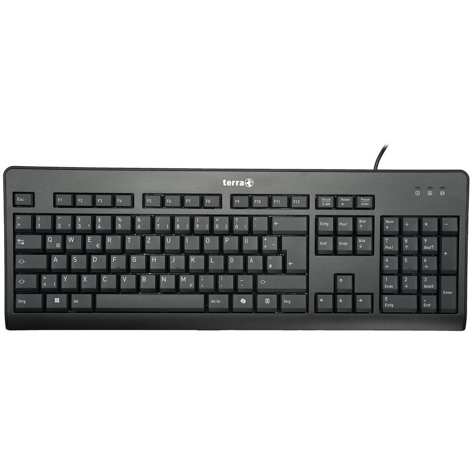 Wortmann TERRA Keyboard 1500 Corded [DE] USB black Copilot QWERTZ, 105 Tasten, kabelgebunden, 1,80m