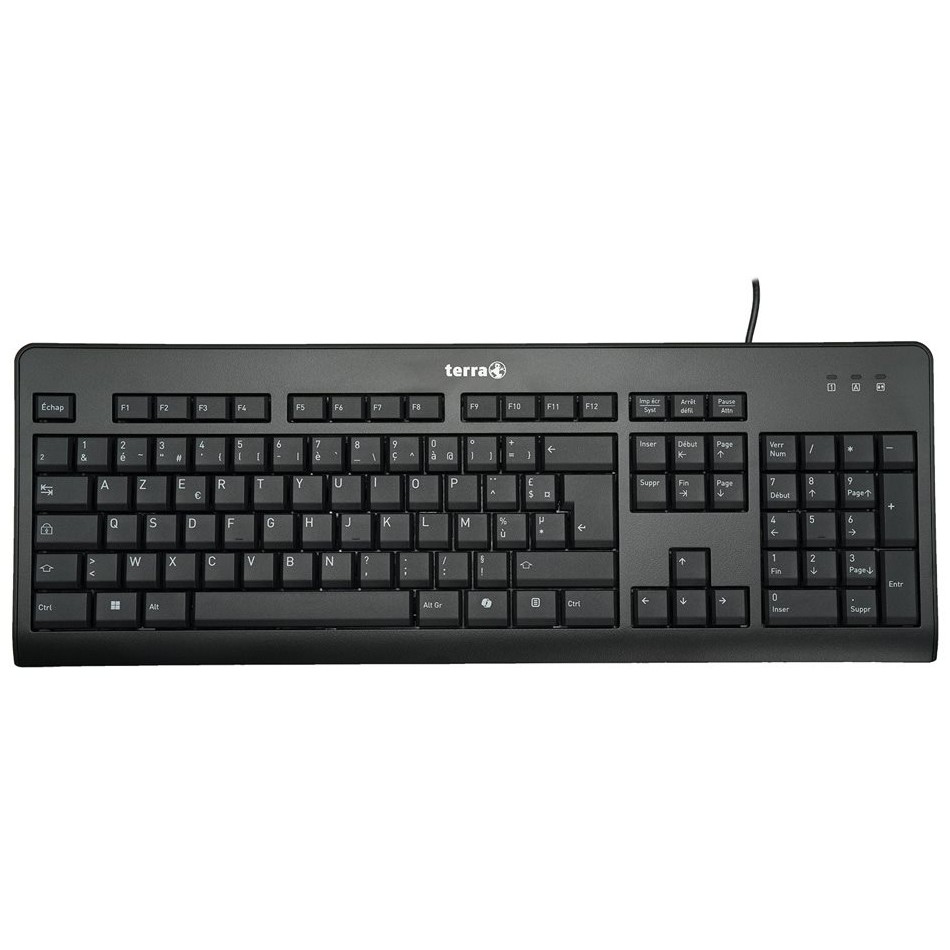 Wortmann TERRA Keyboard 1500 Corded [FR] USB black/noir Copilot AZERTY, 105 Tasten, kabelgebunden, 1,80m