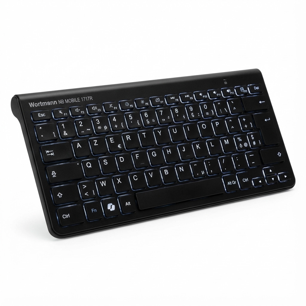 Wortmann NB MOBILE 1717R Tastatur beleuchtet in weiß [FR] Copilot Logo beleuchtete Tastatur (weiß)