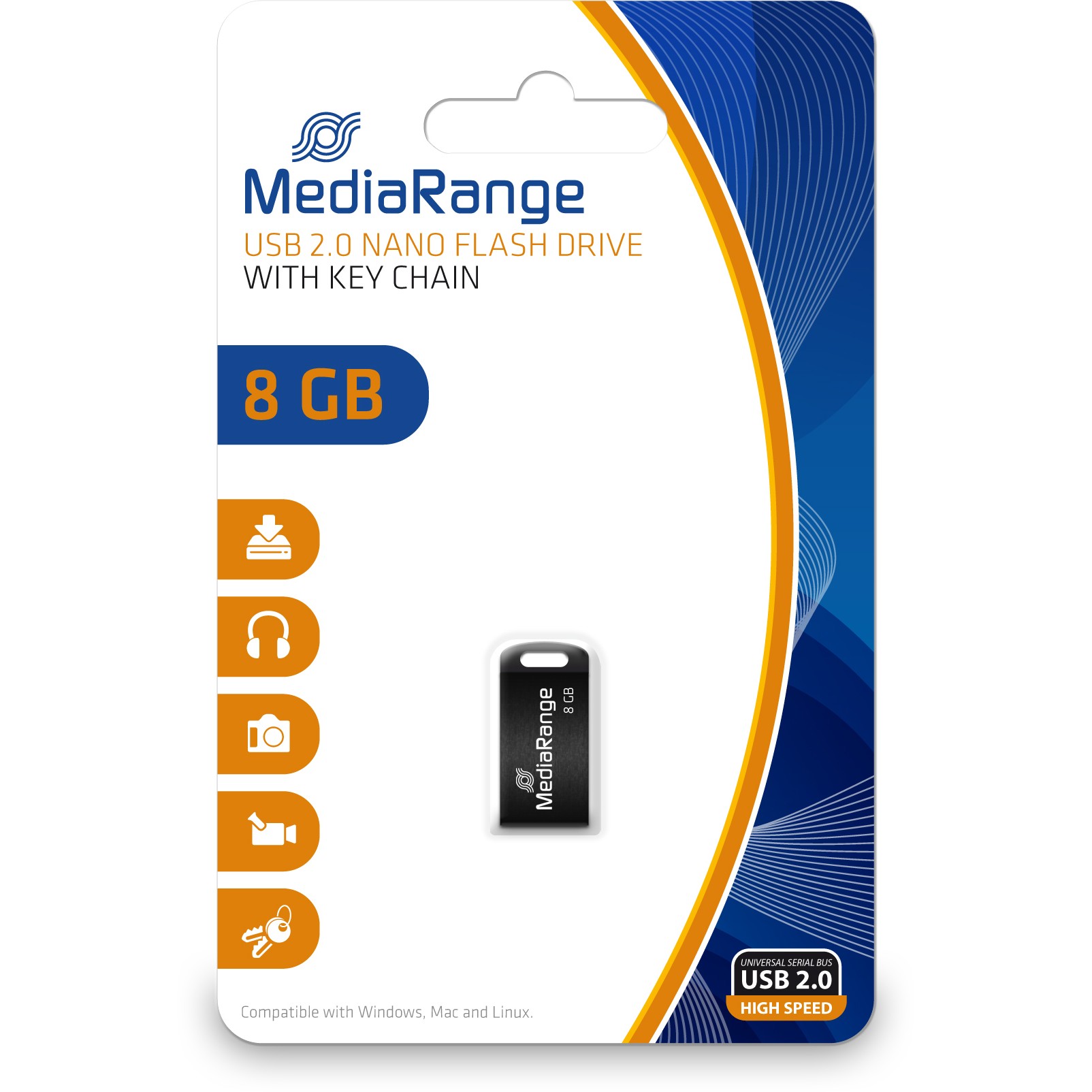 STICK MediaRange USB-Stick 8GB USB 2.0 Nano
