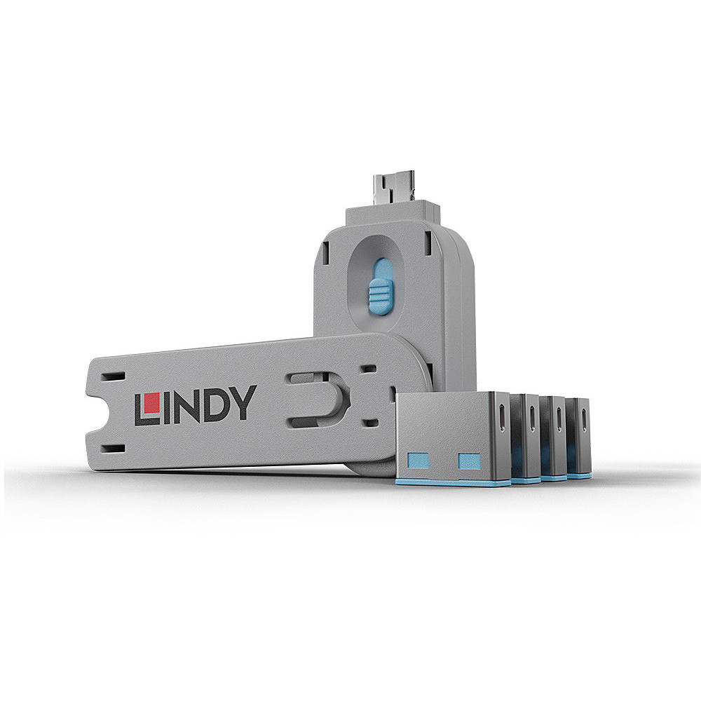 STICK LINDY USB Typ A Portschlösser 4xBlau mit Schlüssel