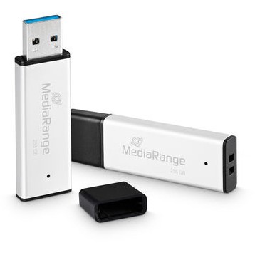 STICK MediaRange USB-Stick USB 3.0 high performance 256GB alu
