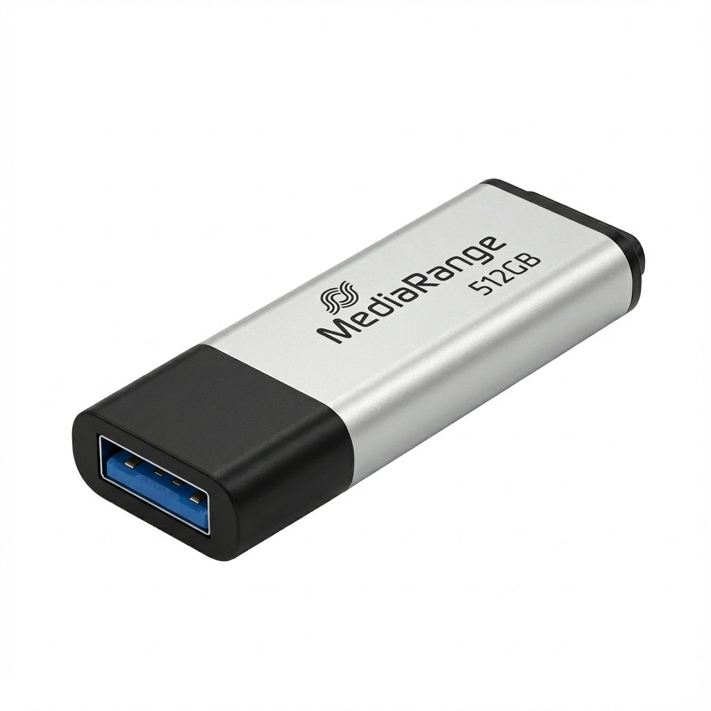 STICK MediaRange USB-Stick USB 3.0 high performance 512GB alu