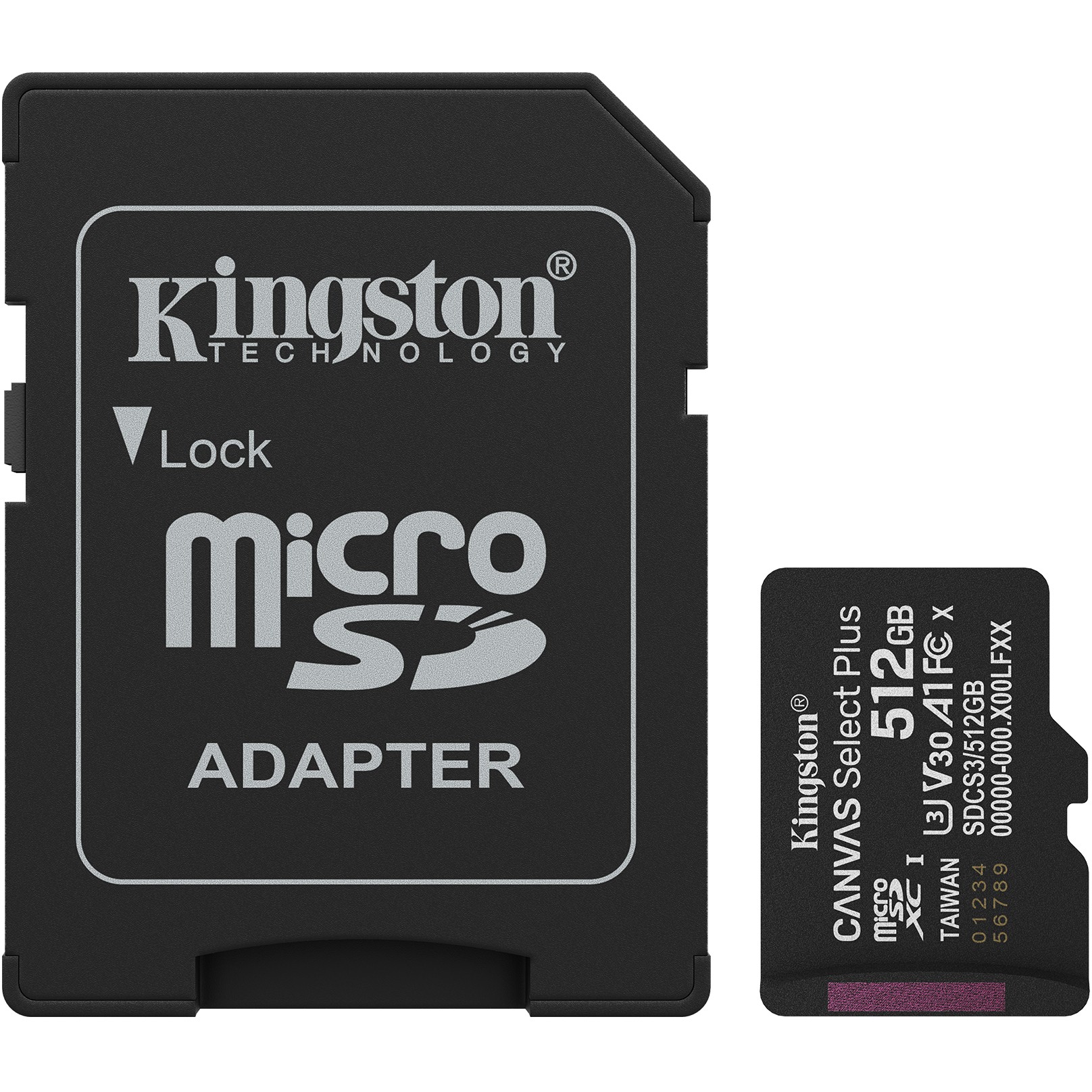 CARD Kingston 512GB microsdxc Canvas Select Plus Gen3 150MB/s A1 Card + Adapter