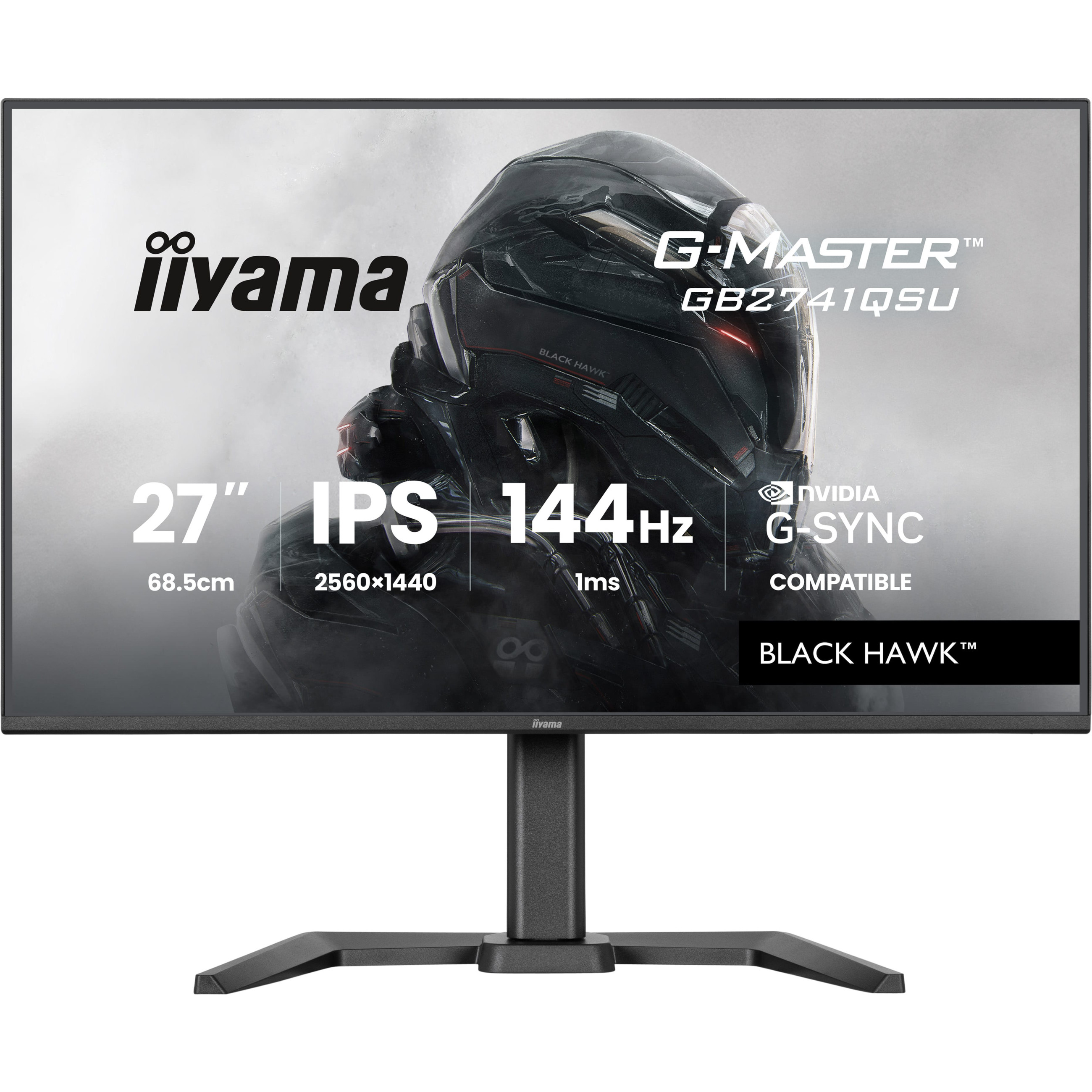 68,6 cm/27? (2560×1440) iiyama GB2741QSU-B1 16:9 QHD IPS 1 ms 144 Hz HDMI DisplayPort VESA 100×100 Black