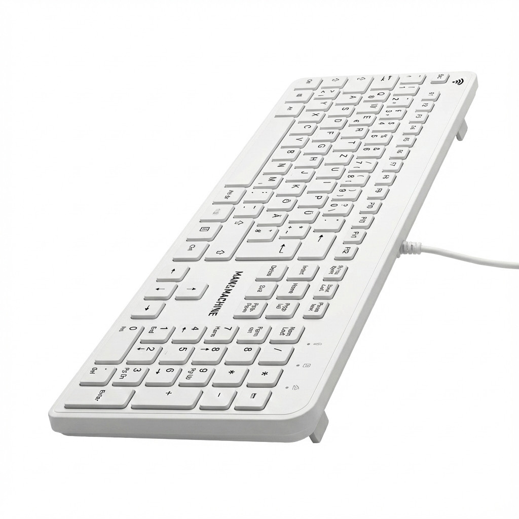 MAN&MACHINE Very Cool Flat DE white Hygienetastatur,white,104Tasten,DE