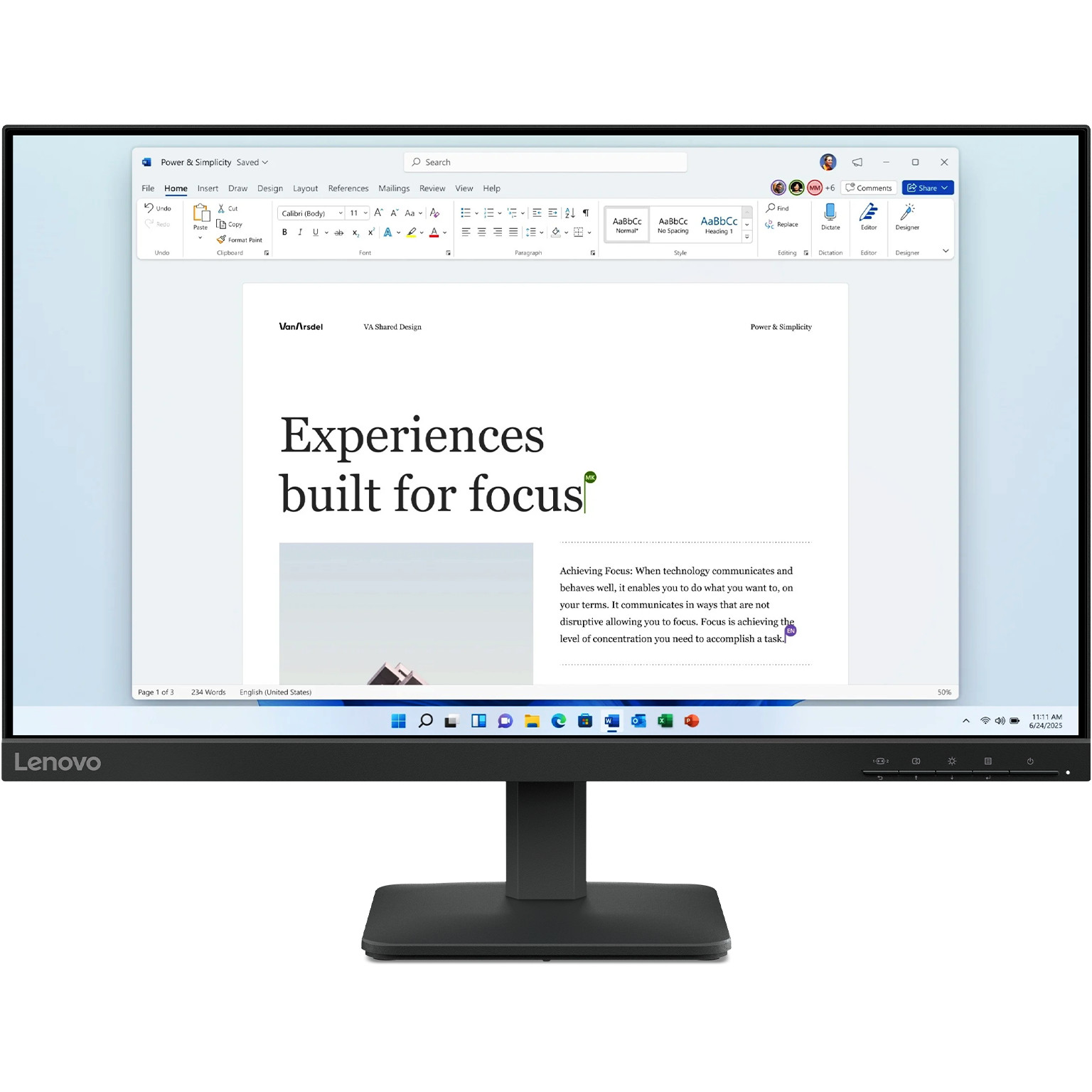 Lenovo L24-4e - Office Monitor - IPS Panel, 100Hz