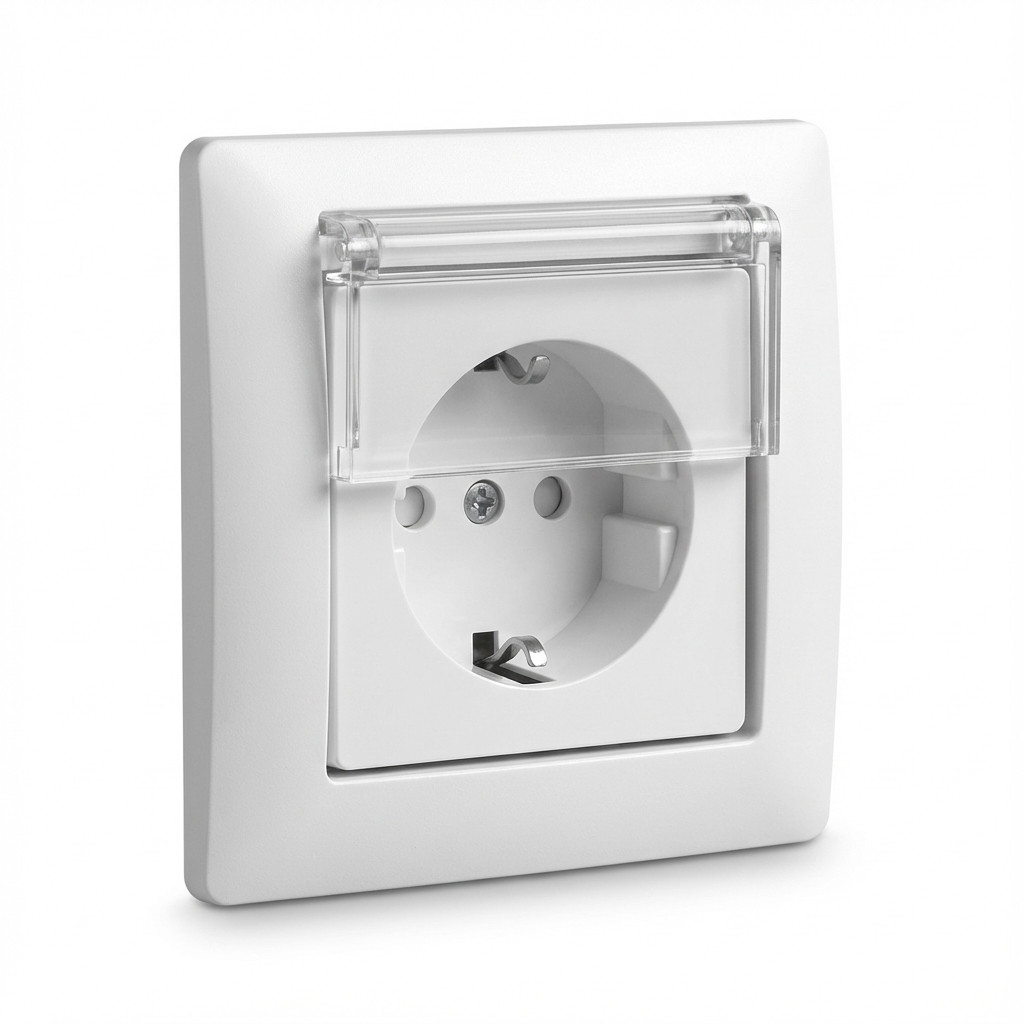 BUSCH JAEGER BJ 20 EUJ-915 SCHUKO® Unterputz-Steckdose Vollplatte Busch-balance® SI