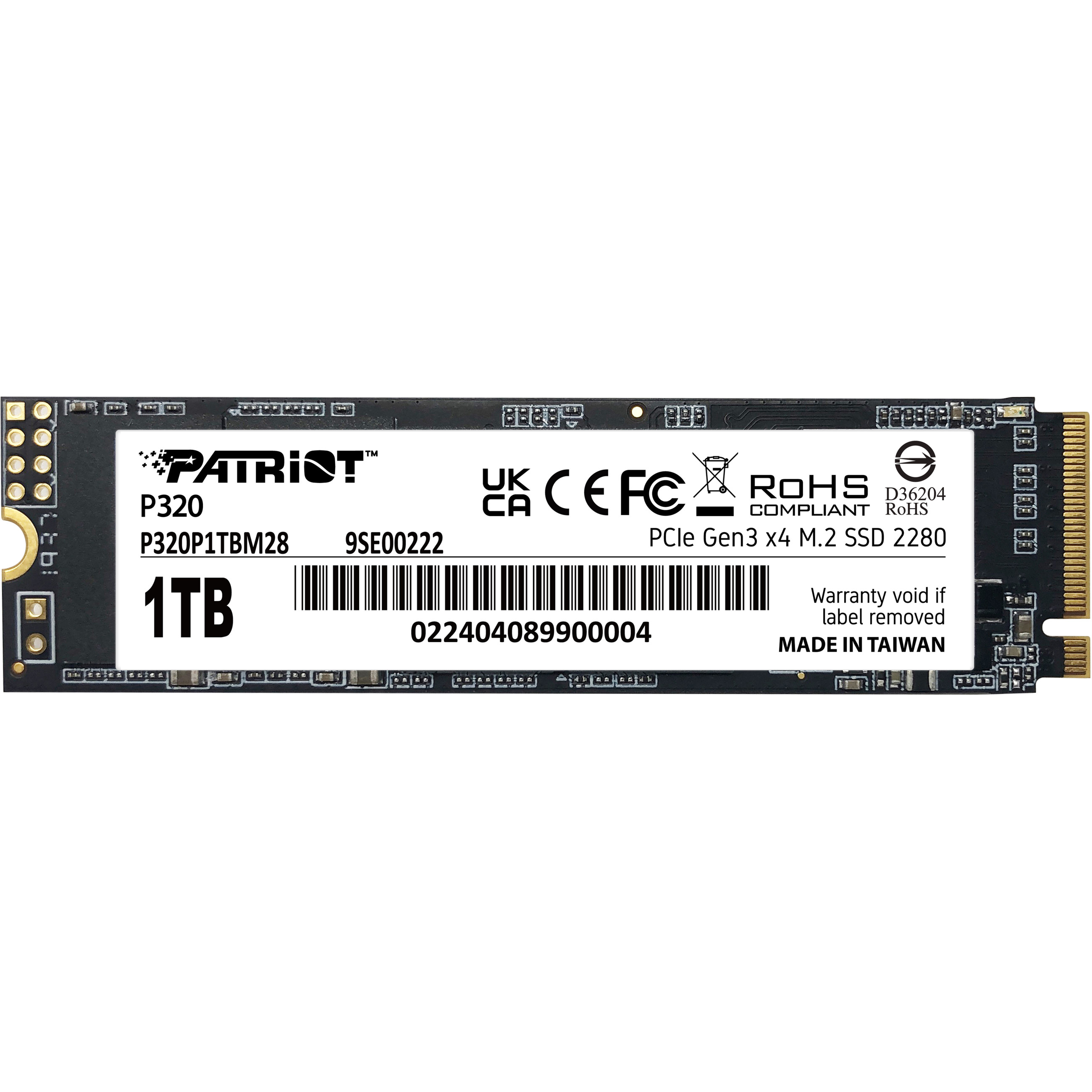 M.2 Patriot P320 1 TB (PCIe 3.0 x4, NVMe 1.3, M.2 2280)