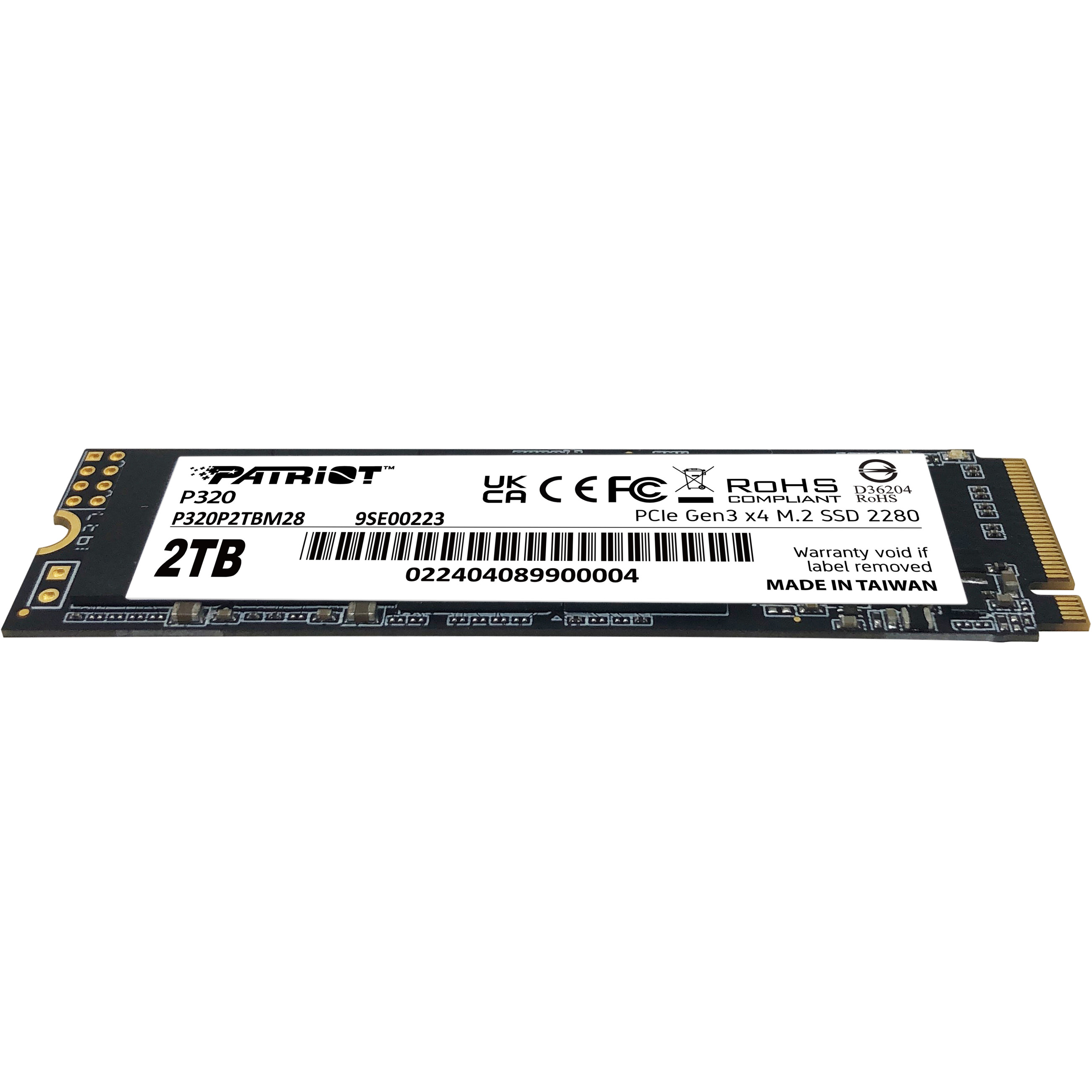 M.2 Patriot 2TB P320 PCIe 3.0 NVME 3000/2200 PE999