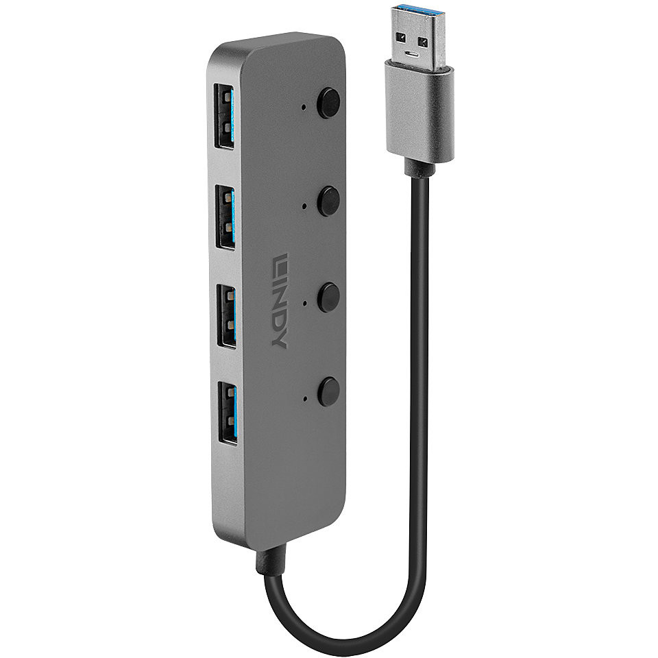 LINDY USB 3.0 Aktiv-Hub 4 Port