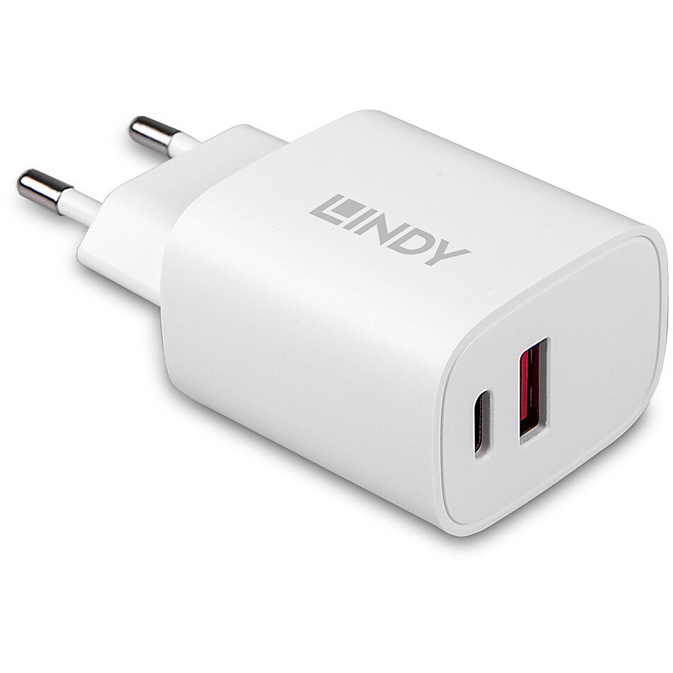 LINDY USB Typ A & C Charger 20W, weiß