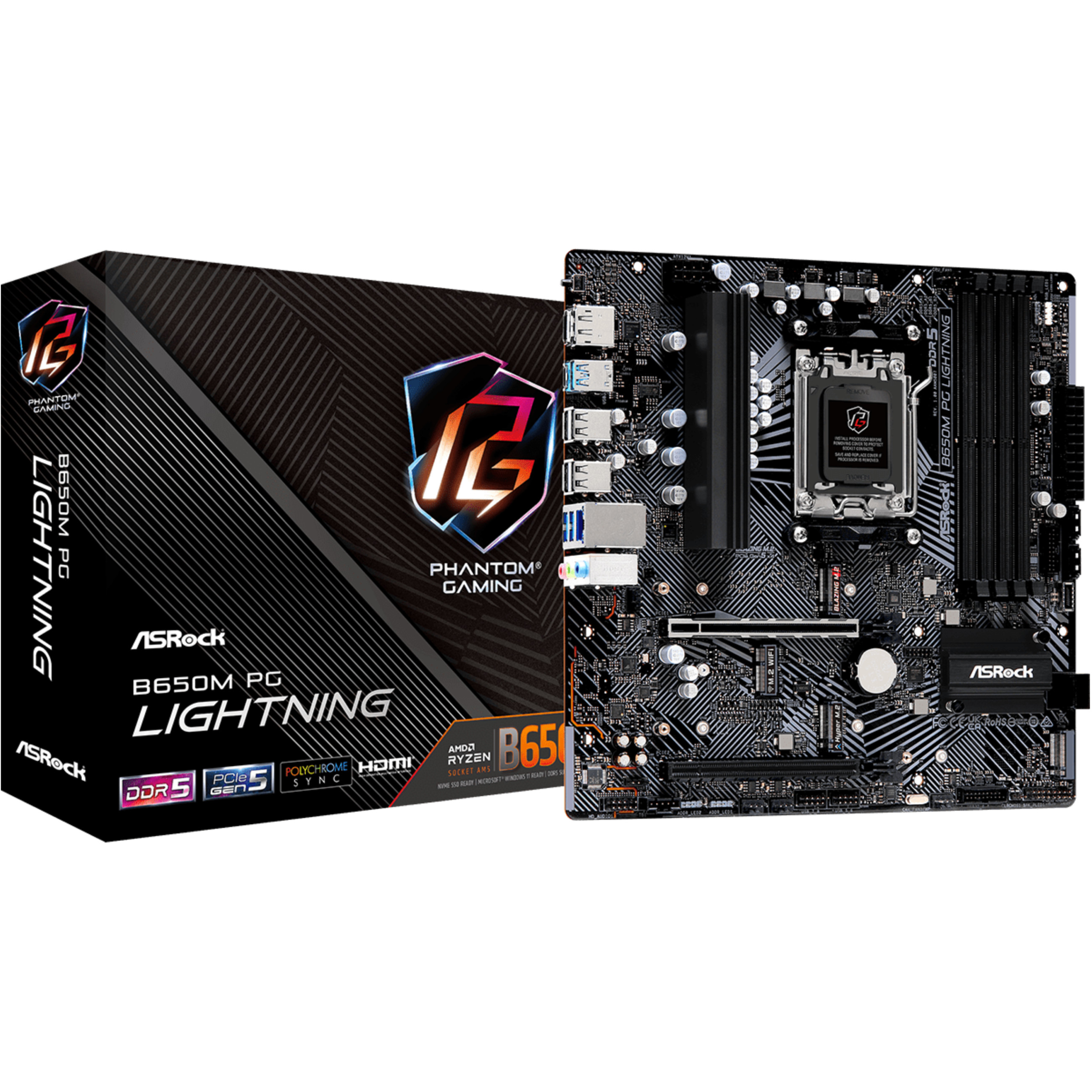ASRock B650M PG Lightning AM5 mATX HDMI/DP DDR5