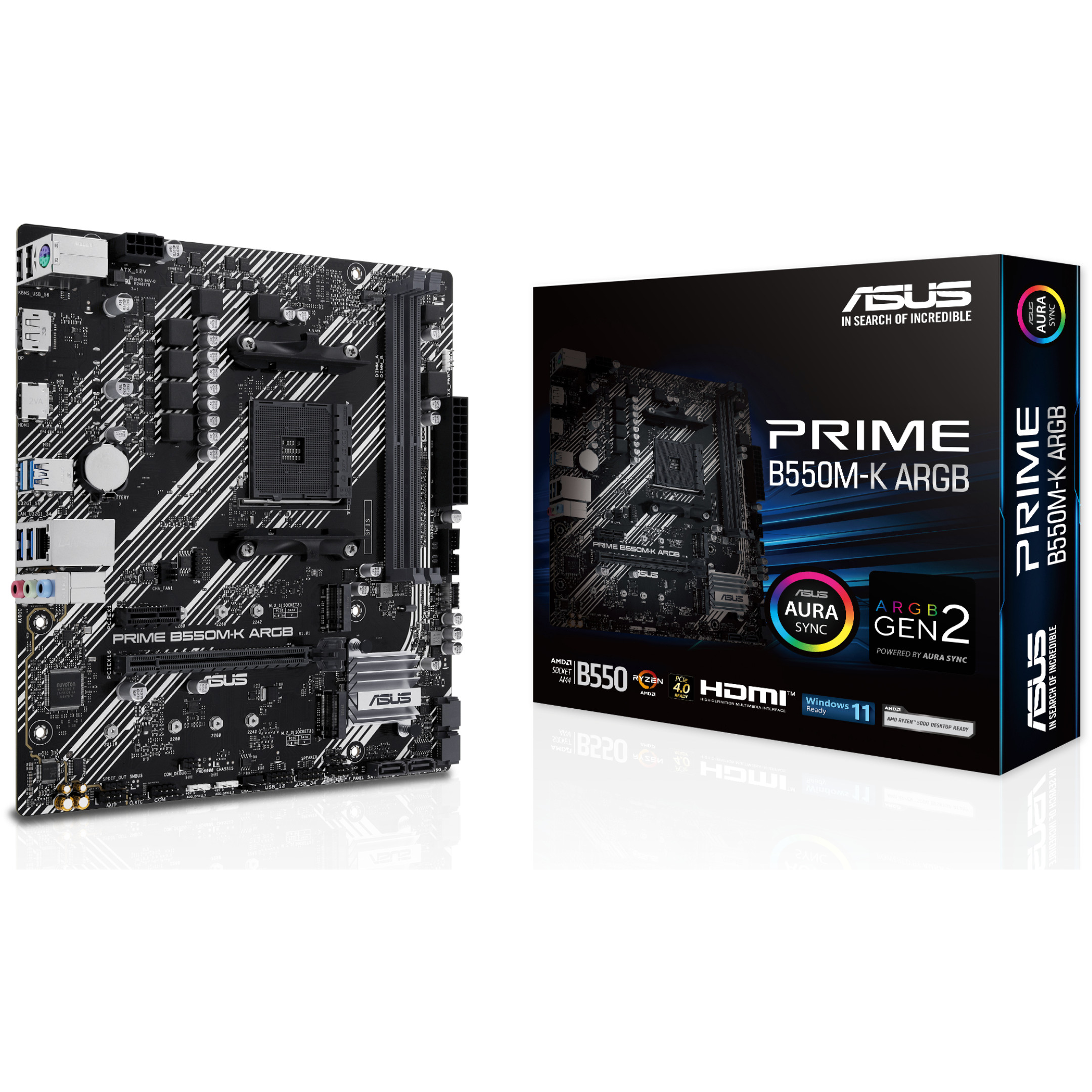 ASUS PRIME B550M-K ARGB (AMD,AM4,DDR4,mATX)