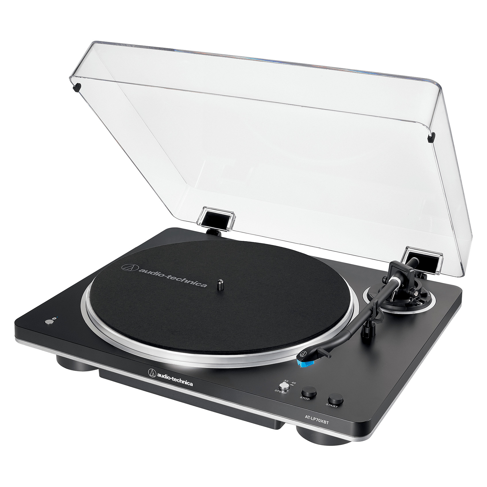 Audio Technica AT-LP70XBTBS (schwarz/silber, Integrierter Phono-Vorverstrker, Bluetooth, Vollautomat, Riemenantrieb)
