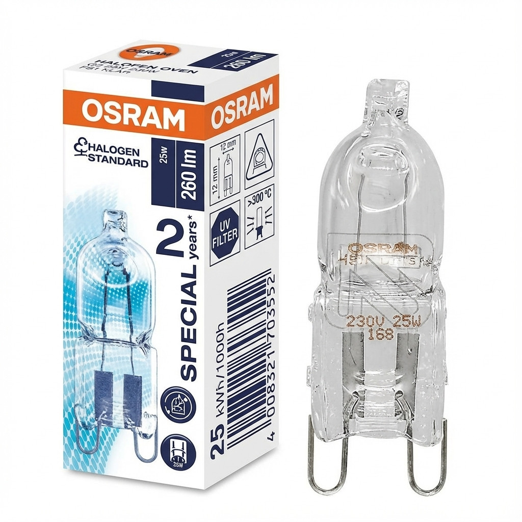 Osram Halogen Backofenlampe G9 25W 230V FS1 klar