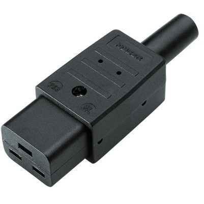 BACHMANN Kaltgertekupplung IEC320 C19 16A/250VAC schwarz Schraubanschluss