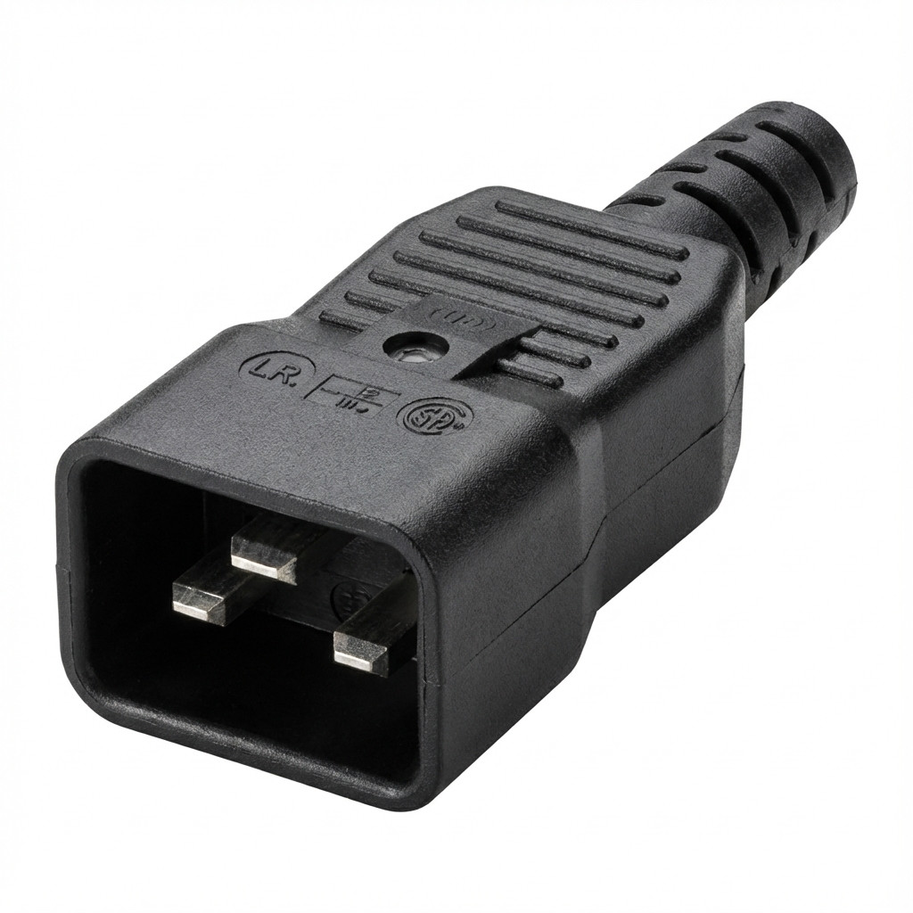 BACHMANN Kaltgertestecker IEC320 C20 16A/250VAC schwarz Schraubanschluss