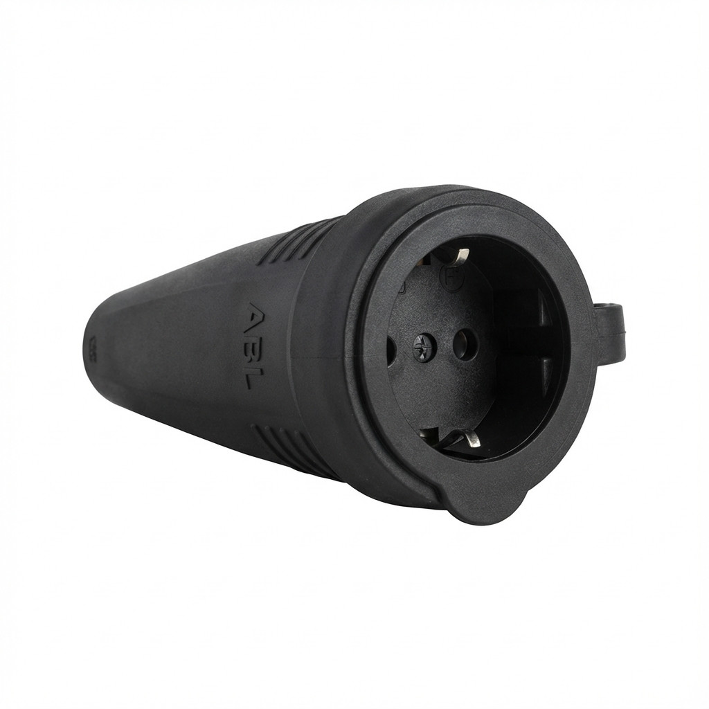 ABL 100000049 Original Kupplung. SCHUKO. Gummi (TPE). schwarz. Manschette. IP44.