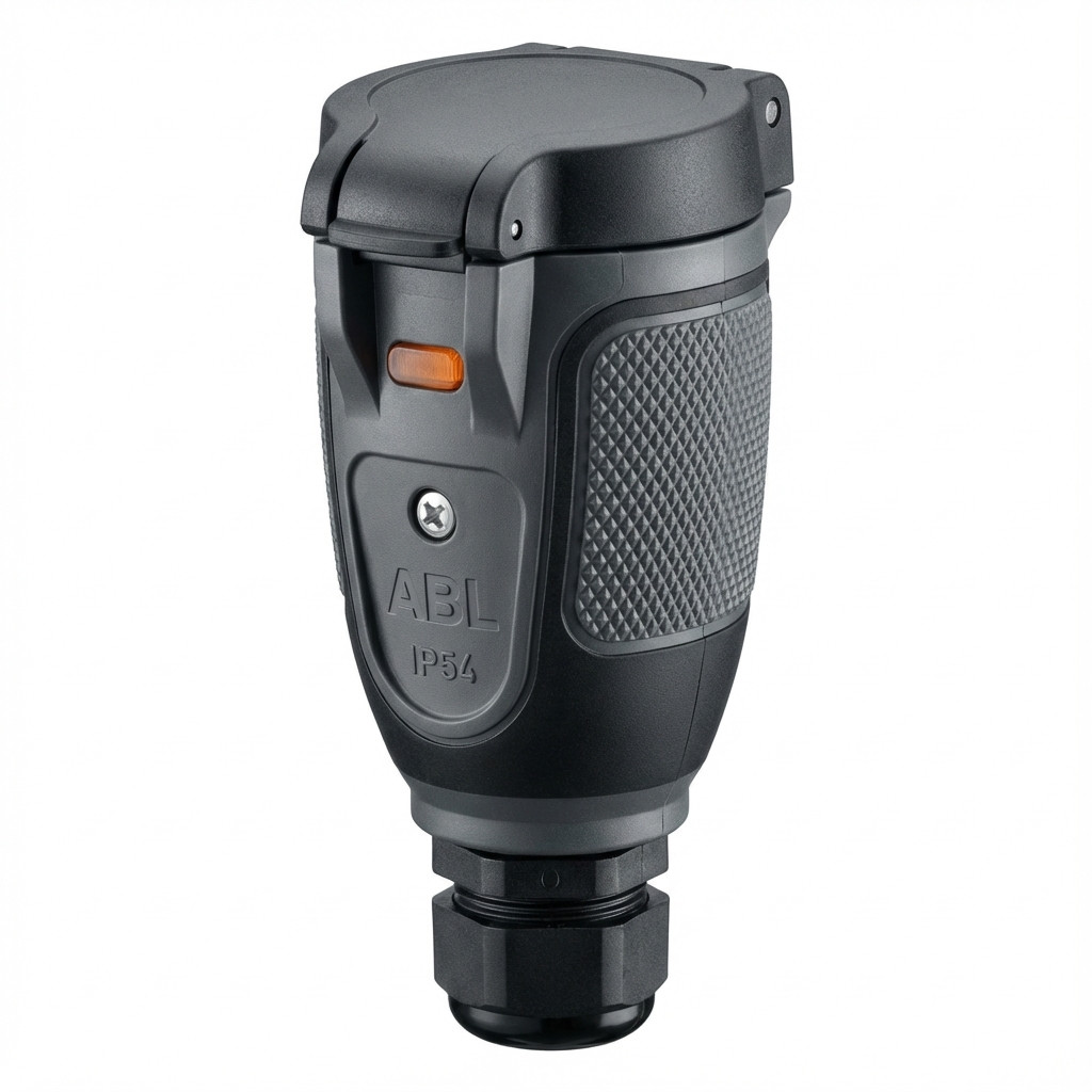 ABL 100000105 Professional Kupplung. SCHUKO. Elamid-2K. schwarz. sv. IP54. Typ 1