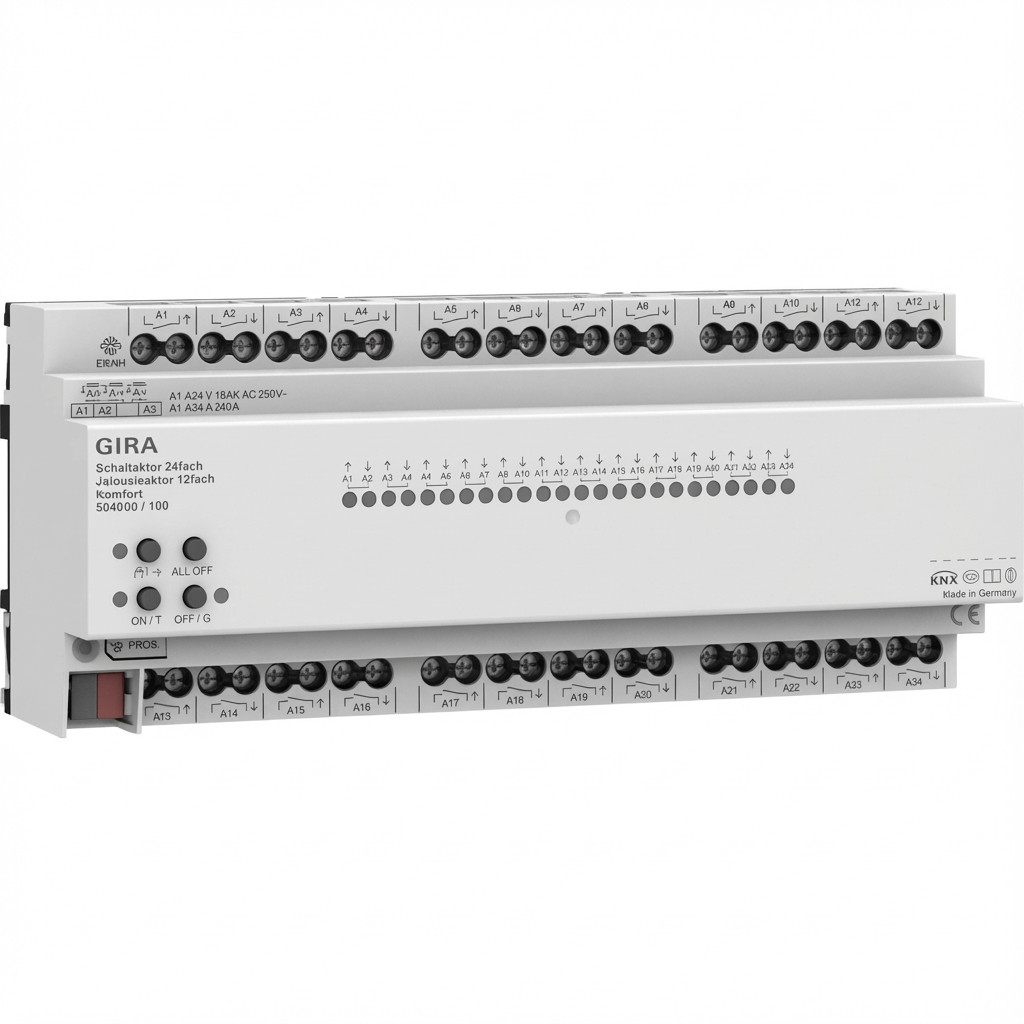 GIRA 504000 Schalt-/Jal.aktor 24f/12f 16 A REG Kmf KNX Secure