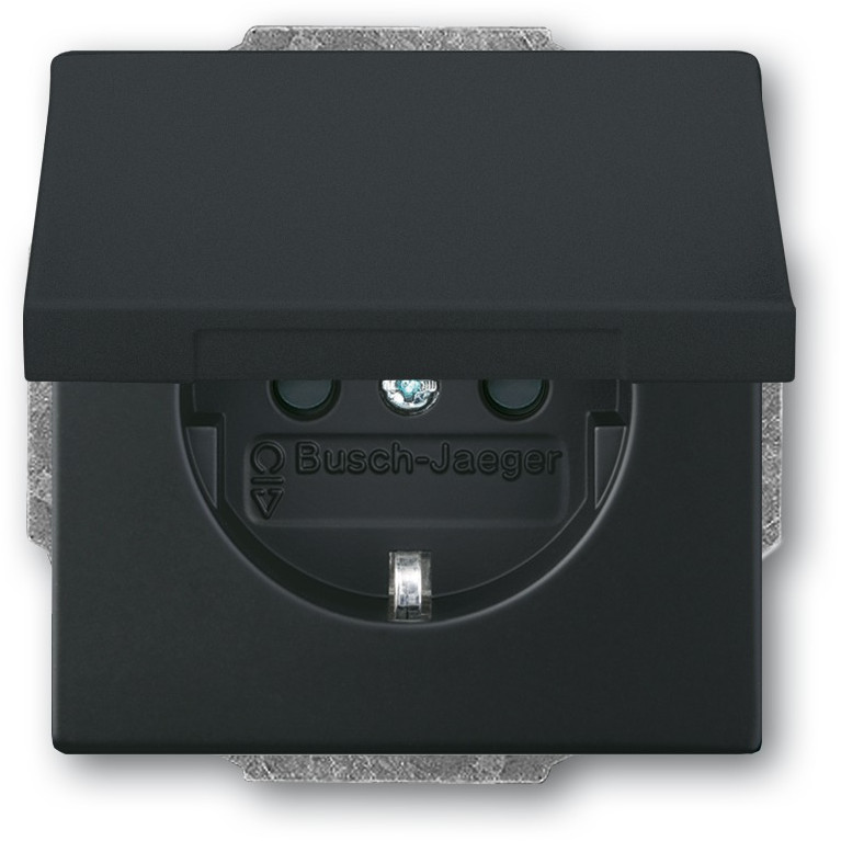 BUSCH JAEGER BJ 20 EUK-885 Steckdose m.Klappdeckel future linear schwarz matt