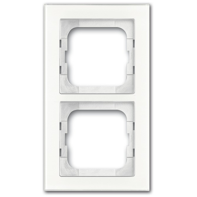 BUSCH JAEGER BJ 1722-280 Abdeckrahmen 2f Busch-axcent weißglas