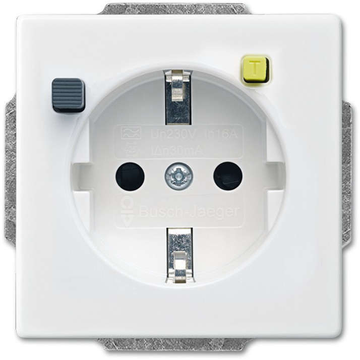 BUSCH JAEGER BJ 3120 EUCB-84 FI-SCHUKOMAT SCHUKO Einsatz studioweiß Sicherheitstechnik