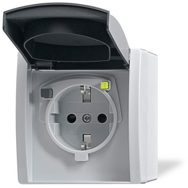 BUSCH JAEGER BJ 3120 EWB-53 FI-Schukomat VDE0664 grau AP IP 44 Zubehör ocean u.Sondergeräte