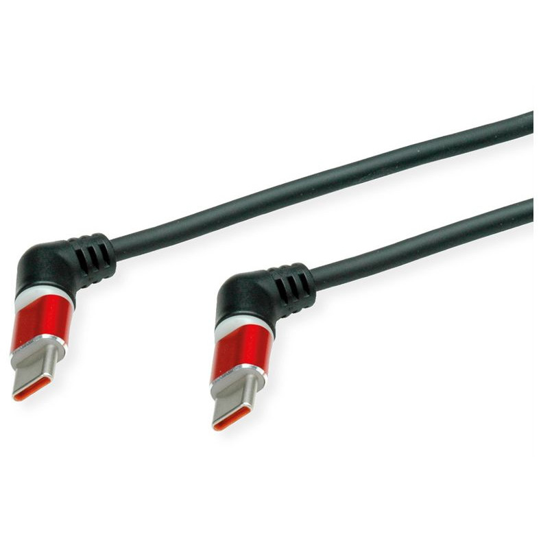 ROLINE USB 2.0 Kabel Typ-C - Typ-C ST/ST 360 Rotation schwarz / rot 1m