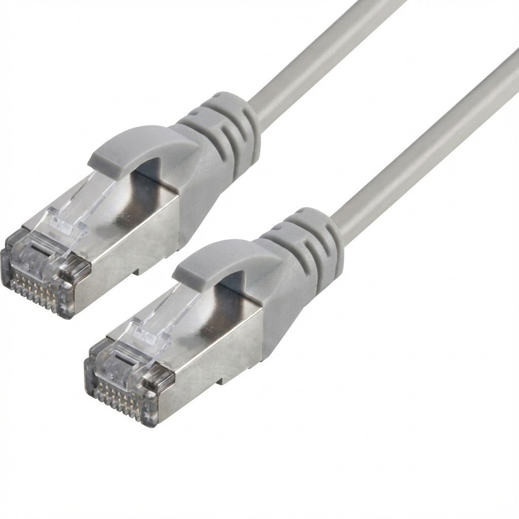 Patchkabel RJ45, CAT6A 500Mhz, 1,0m, grau, S-STP(S/FTP), TPE/LSZH(Ultraflex), AWG26, mit CAT7 Rohkabel, Synergy 21